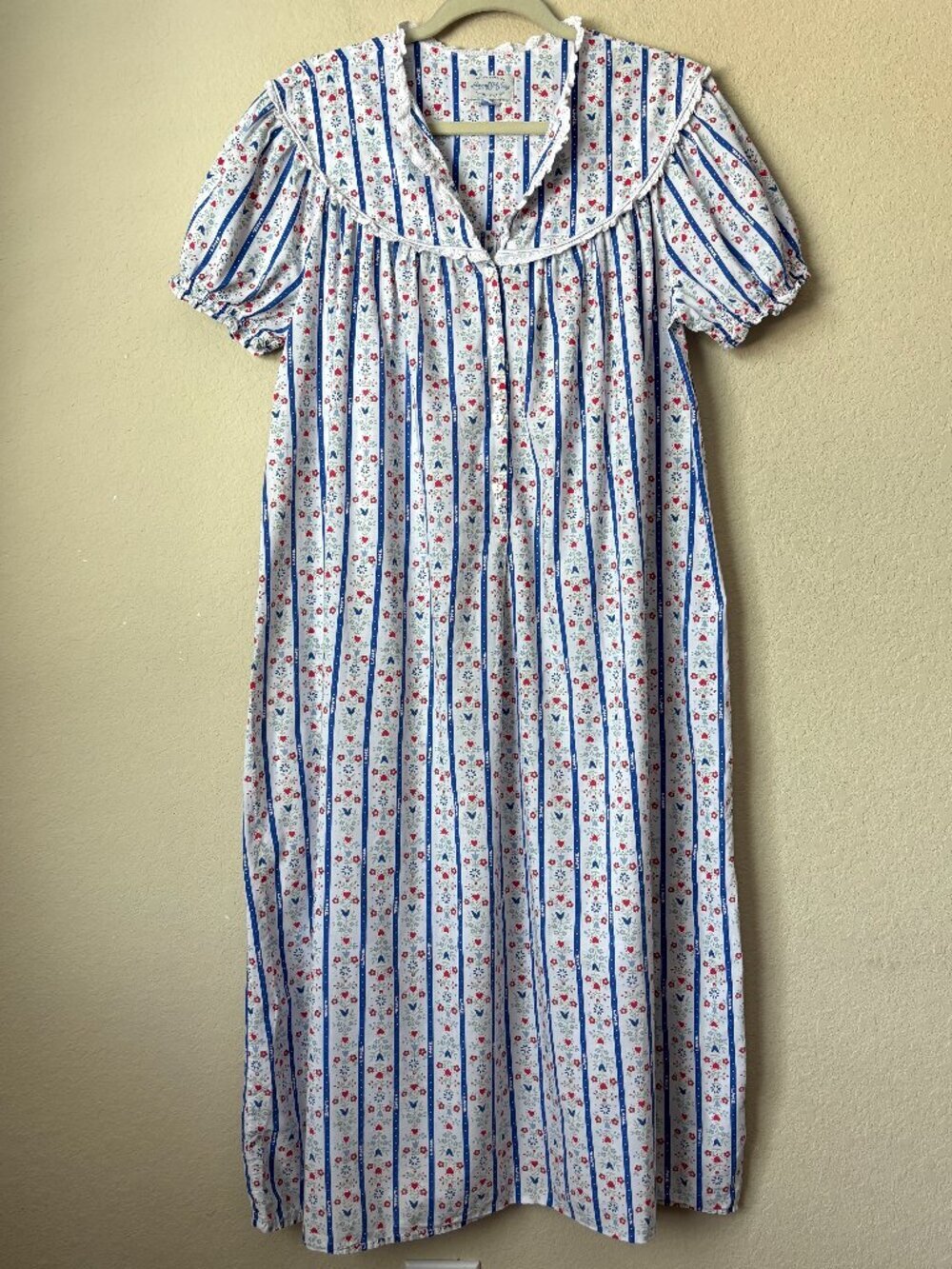 Vintage Lanz of Salzburg Cottagecore Tyrolean Cotton Maxi Nightgown
